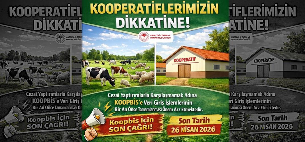 KOOPERATİFLERE KOOPBİS UYARISI: SON TARİH 26 NİSAN 2026