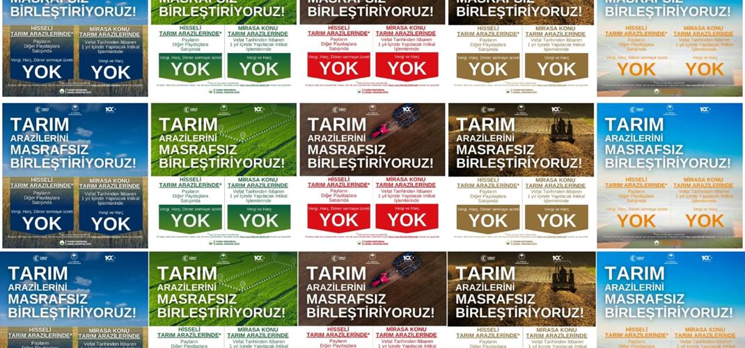 TARIM ARAZİLERİNİ MASRAFSIZ BİRLEŞTİRİYORUZ