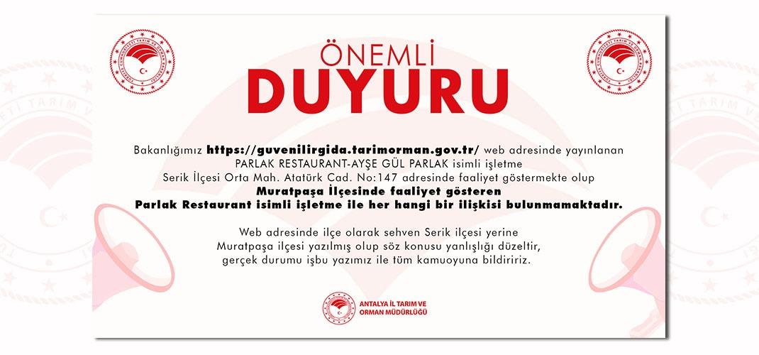 ÖNEMLİ DUYURU!